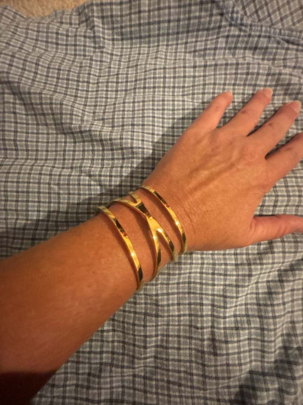 Vince Camuto Gold-Tone Geometric Multi-Bar Open Cuff Bracelet